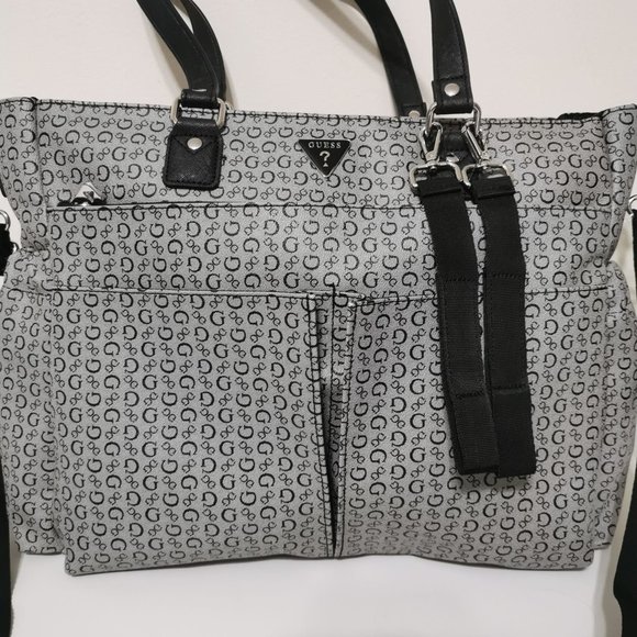 Guess Diaper Bag / Travel Bag | Color: Gray-black | Size large - Picture 7 of 11